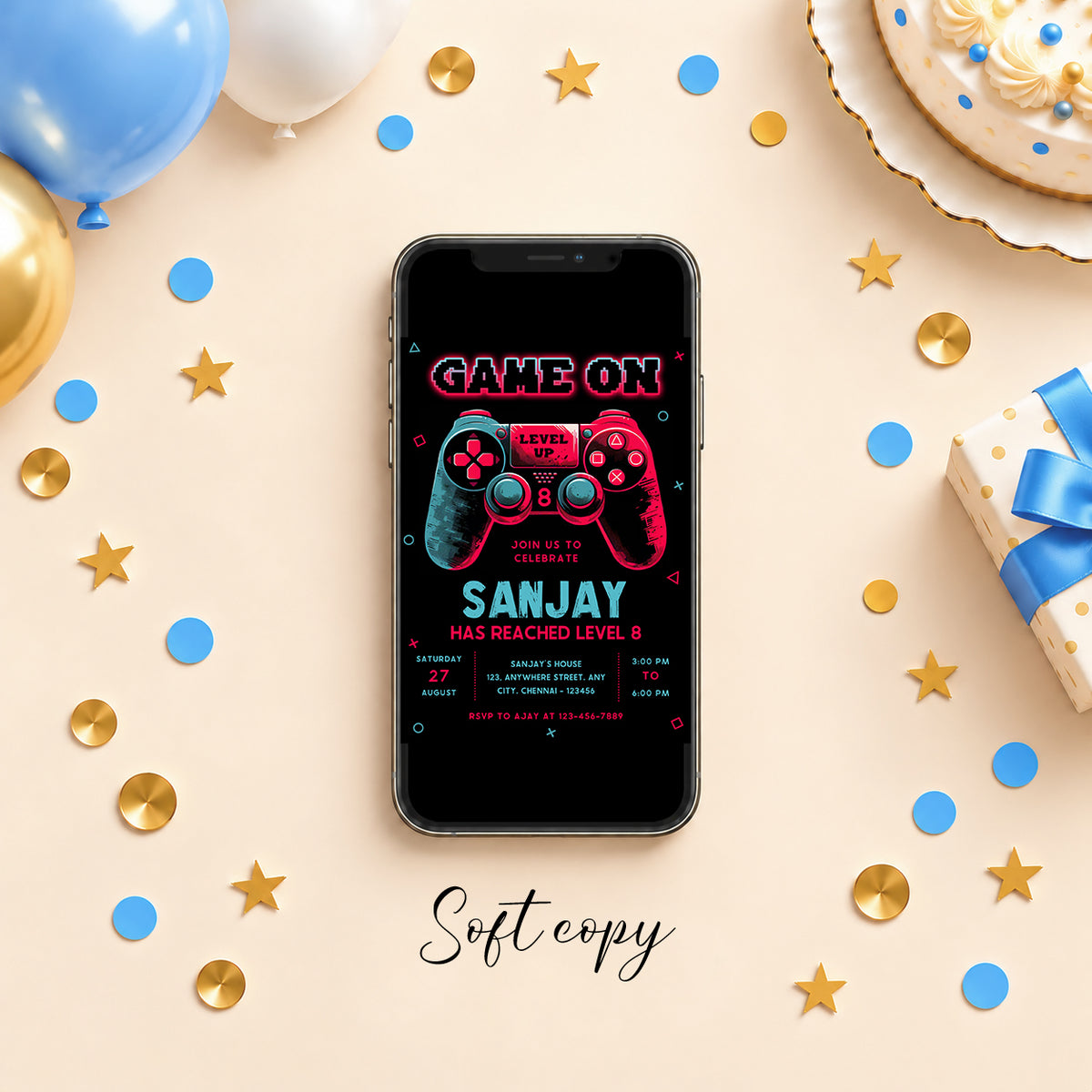 Video Game Birthday Invitation | Digital & Printed