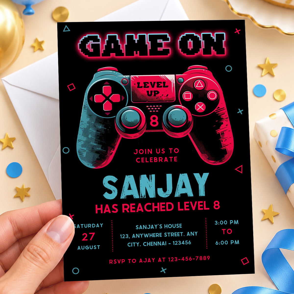 Video Game Birthday Invitation | Digital & Printed