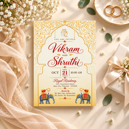 Glorious Traditional Wedding Invitation | Digital & Printed