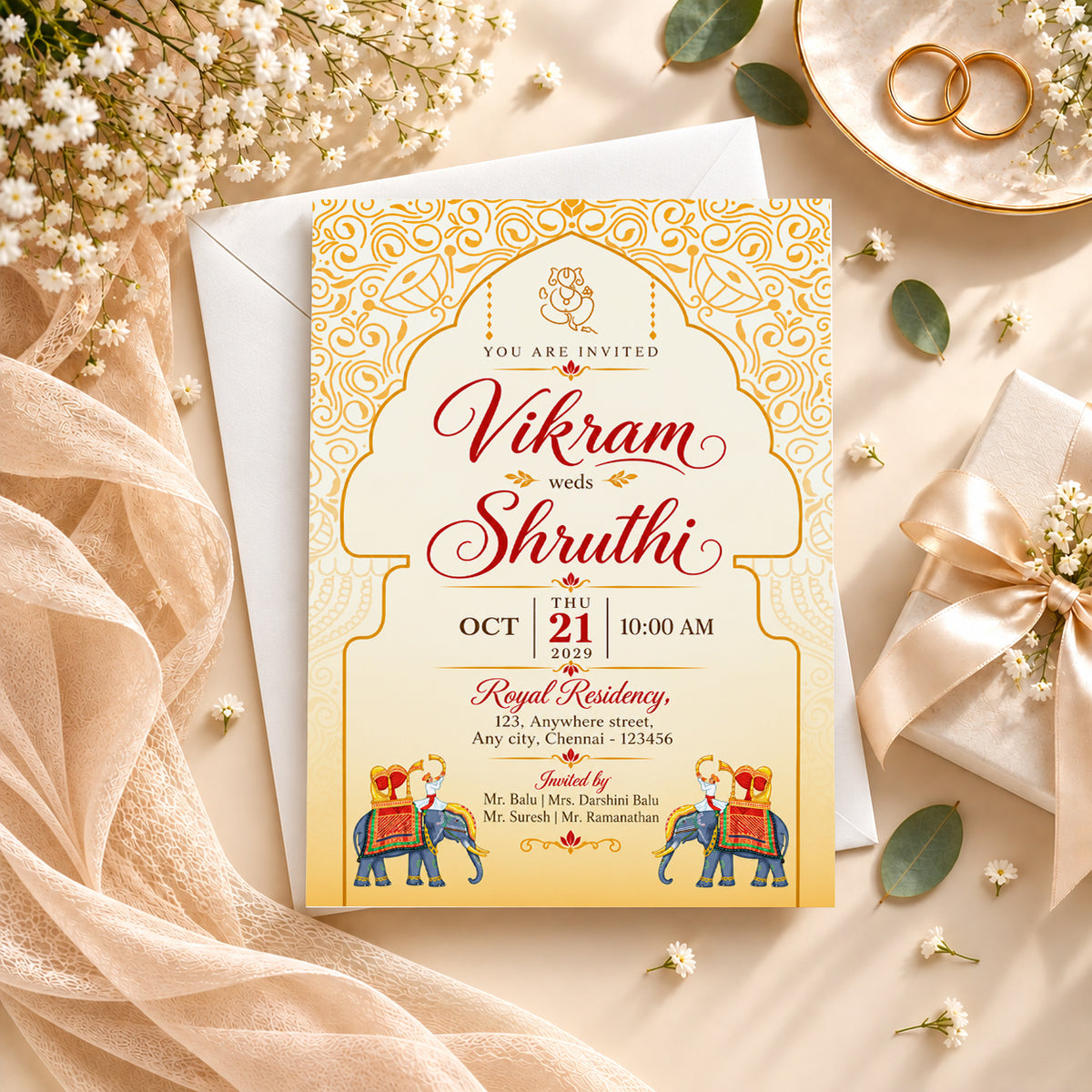 Glorious Traditional Wedding Invitation | Digital & Printed