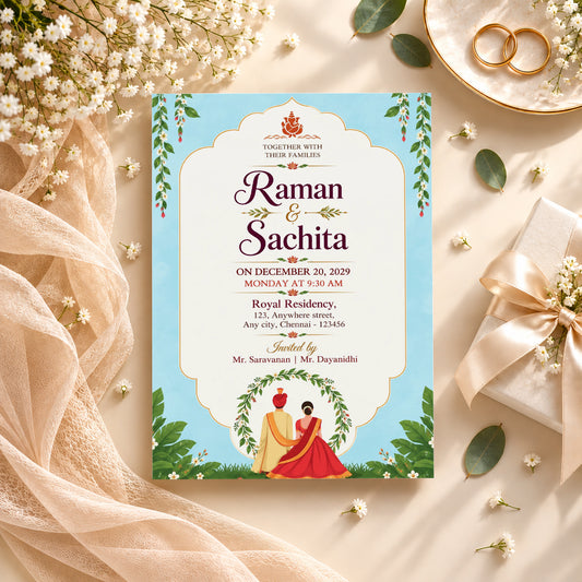 Graceful Traditional Wedding Invitation | Digital & Printed