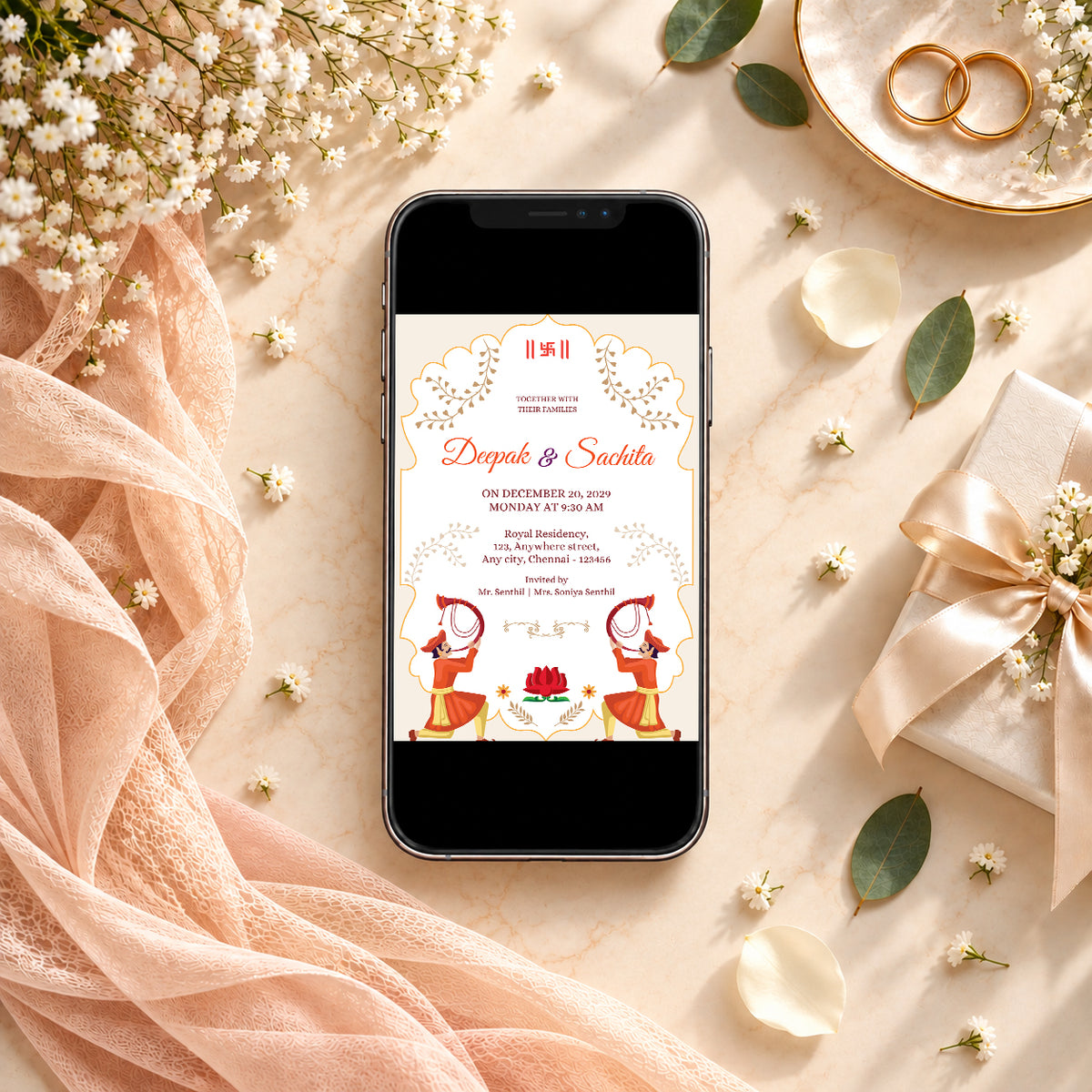 Grand Traditional Wedding Invitation | Digital & Printed