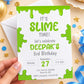Green Slime Birthday Invitation | Digital & Printed