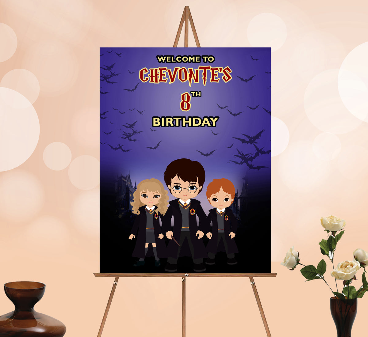 Harry Potter Welcome Sign, Printable Sign Board, Boy Birthday, Digital Download, Edit yourself, Corjl 0092