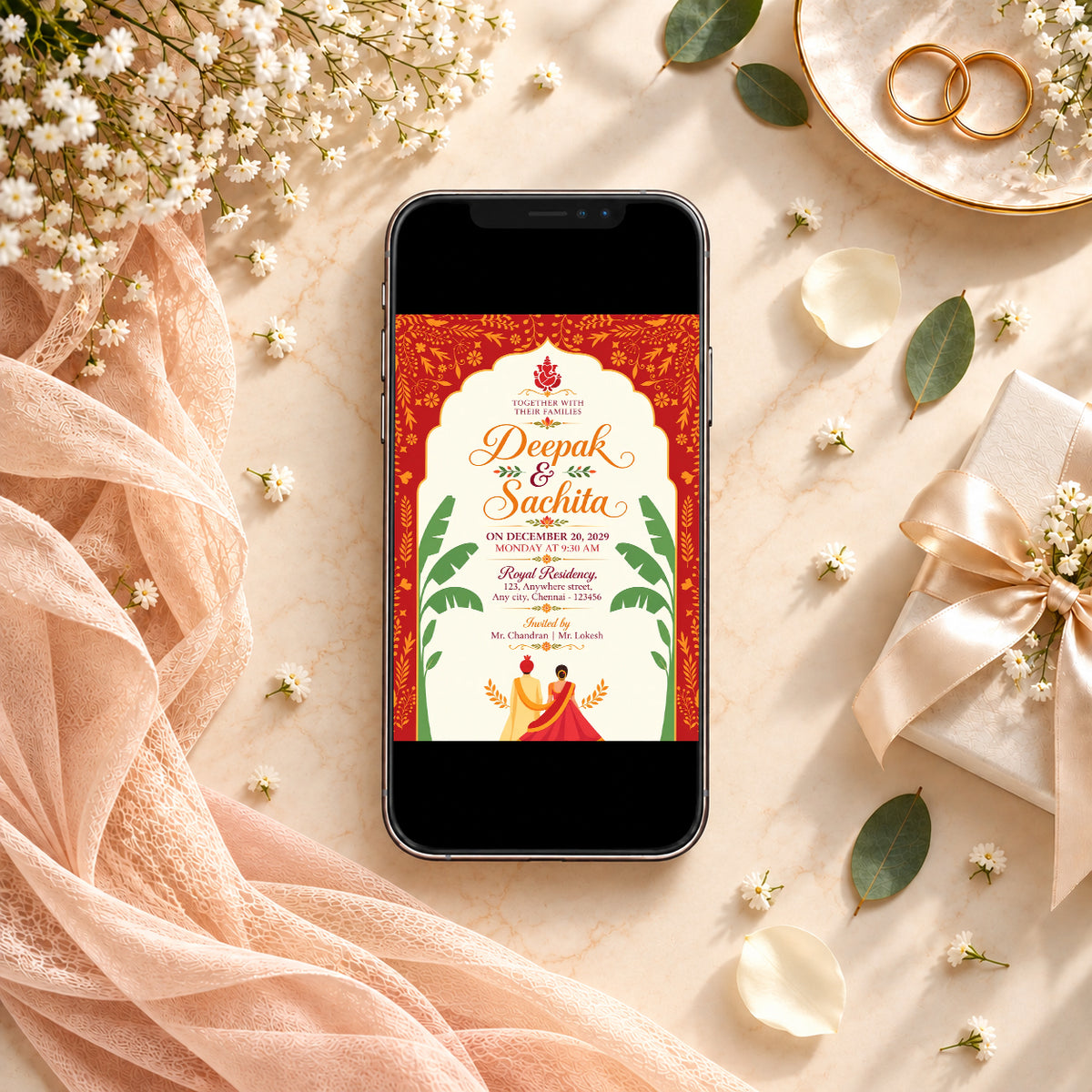 Hindu Traditional Wedding Invitation | Digital & Printed