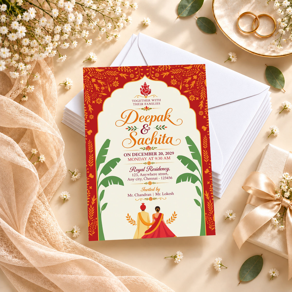 Hindu Traditional Wedding Invitation | Digital & Printed
