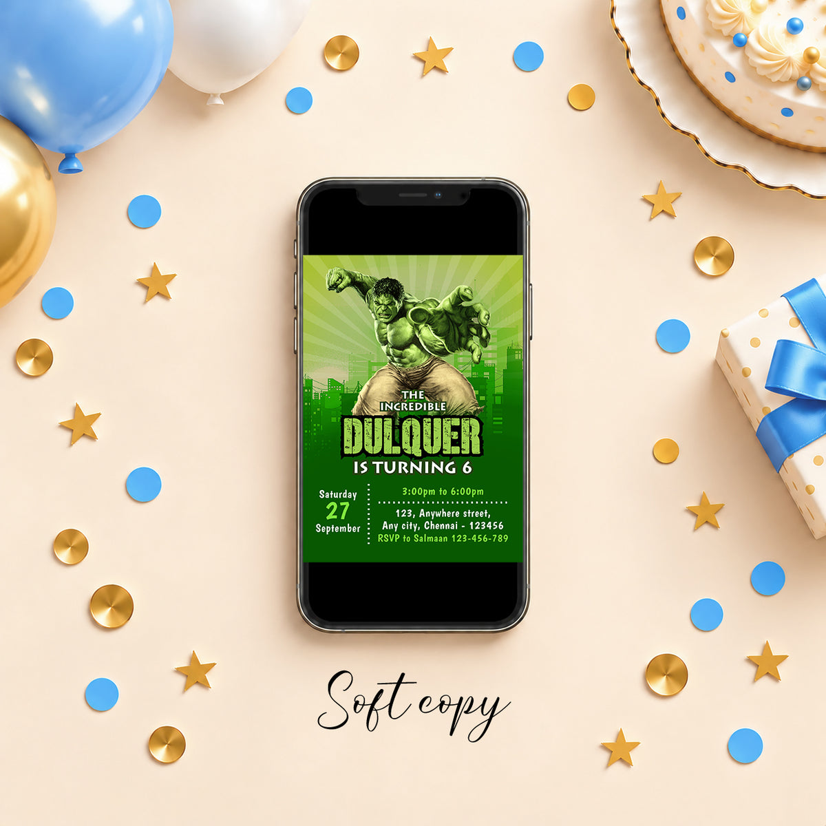 Hulk Birthday Invitation | Digital & Printed