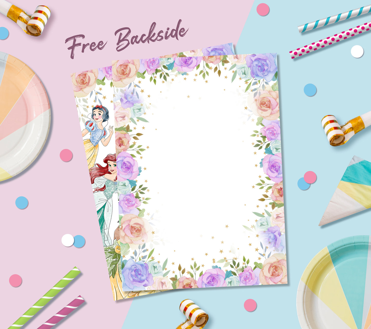 Princess Birthday Invitation Template, Printable Invitation, Girl Birthday, Evite, Digital Invite,  - 0301