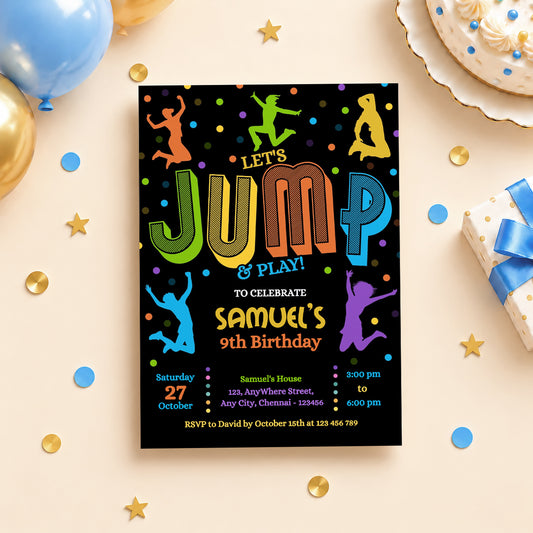 Jump Birthday Invitation | Digital & Printed