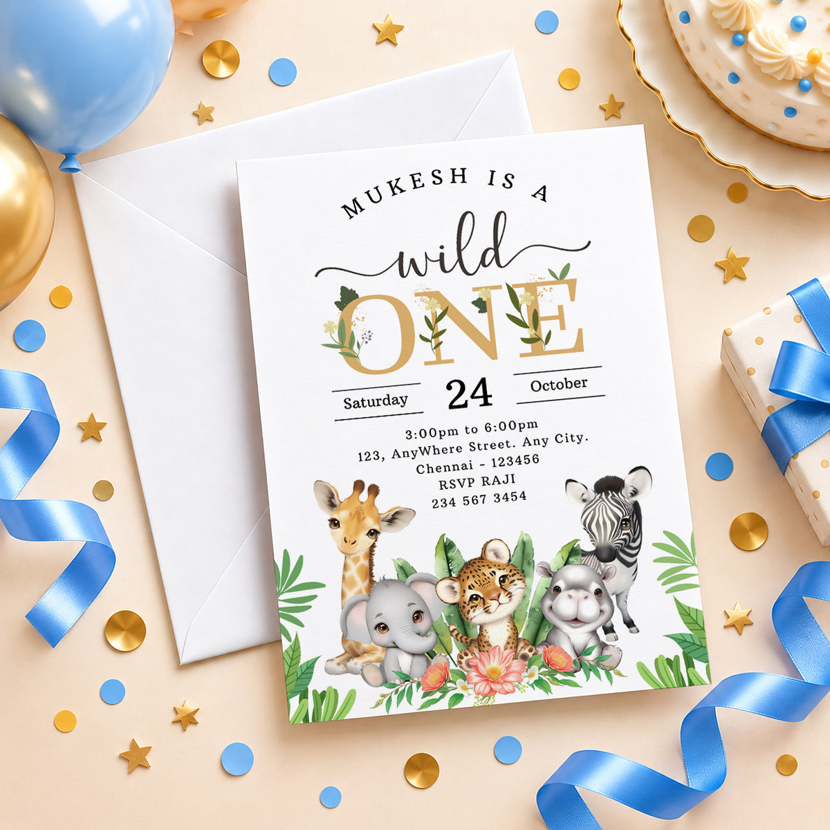 Jungle Birthday Invitation| Digital & Printed