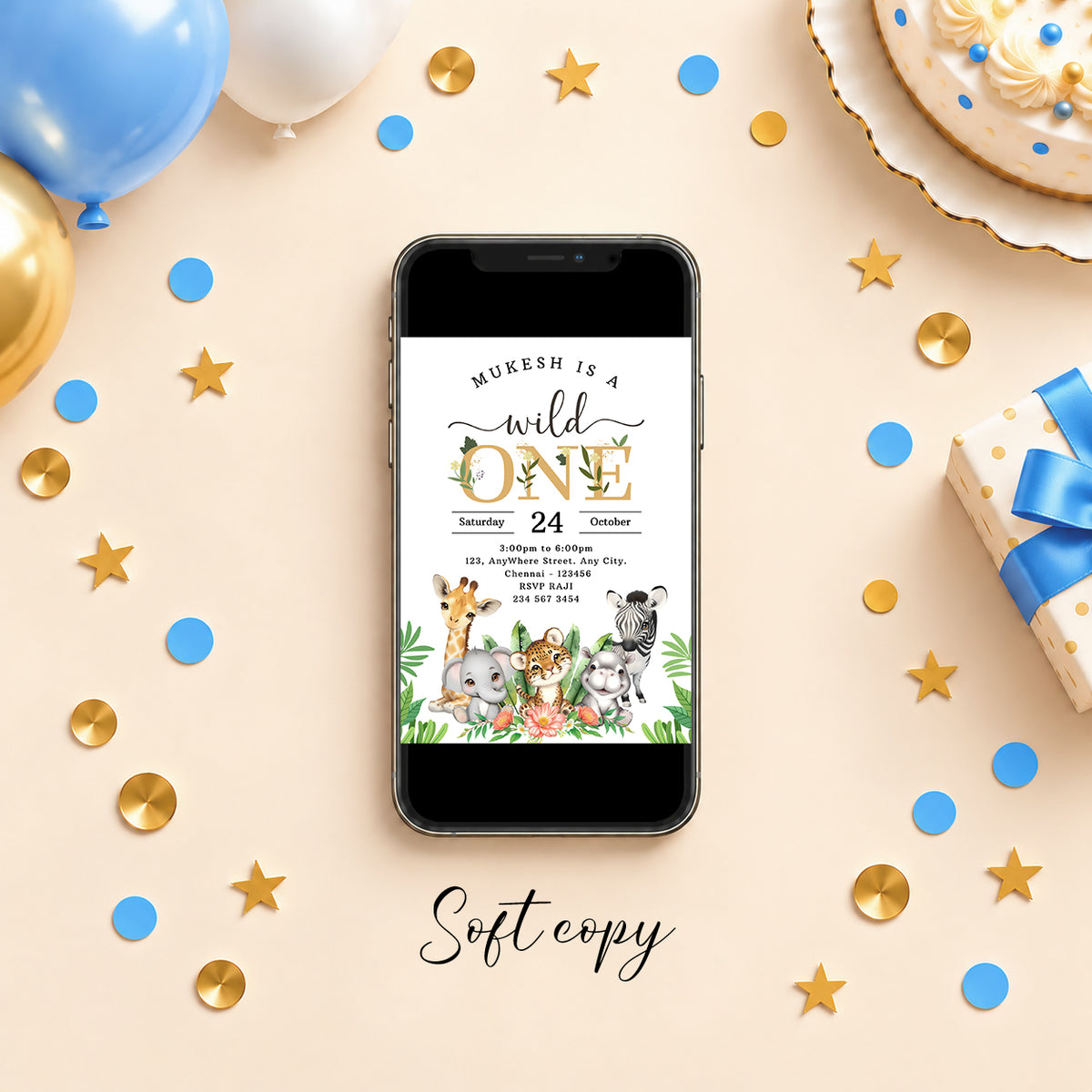 Jungle Birthday Invitation| Digital & Printed
