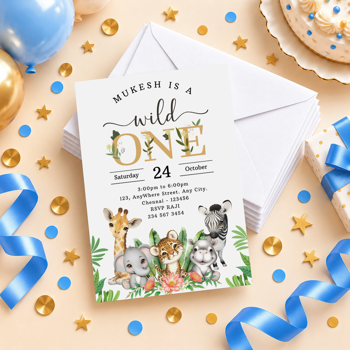 Jungle Birthday Invitation| Digital & Printed