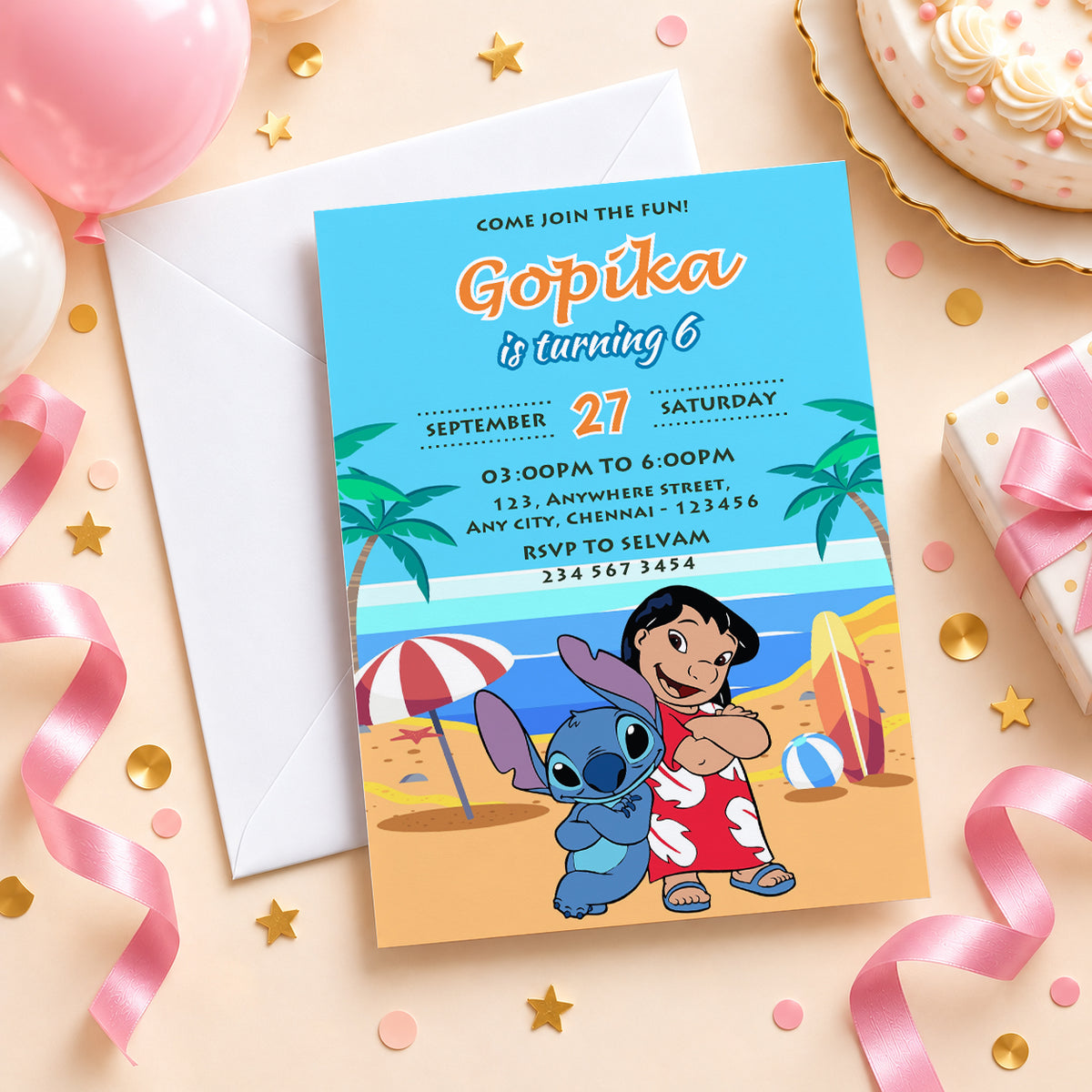 Lilo & Stitch Birthday Invitation | Digital & Printed