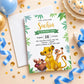 Lion King Birthday Invitation – Personalized Simba Jungle Safari Birthday Invite for Kids