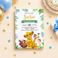Lion King Birthday Invitation – Personalized Simba Jungle Safari Birthday Invite for Kids