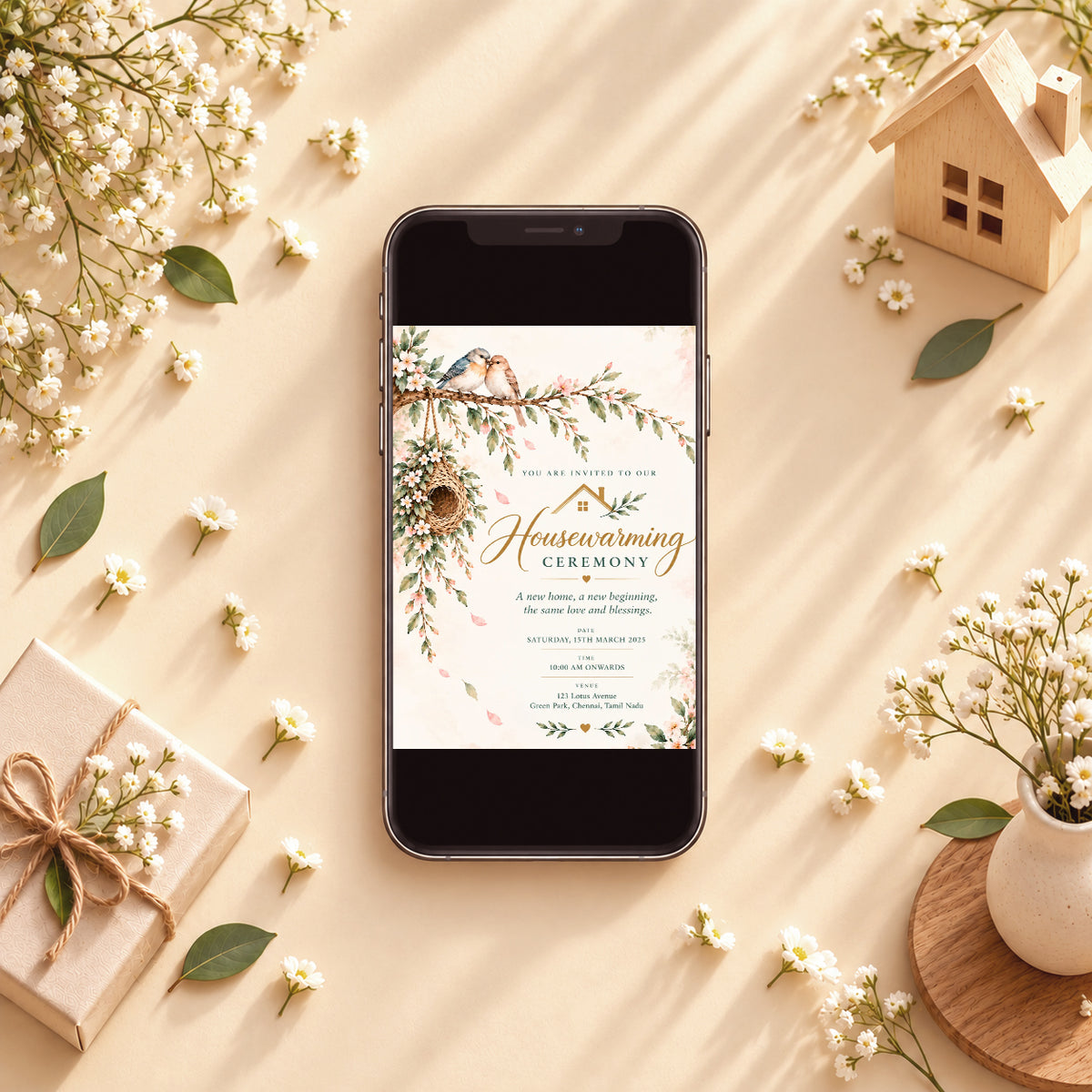 Love Birds Housewarming Invitation | Digital & Printed