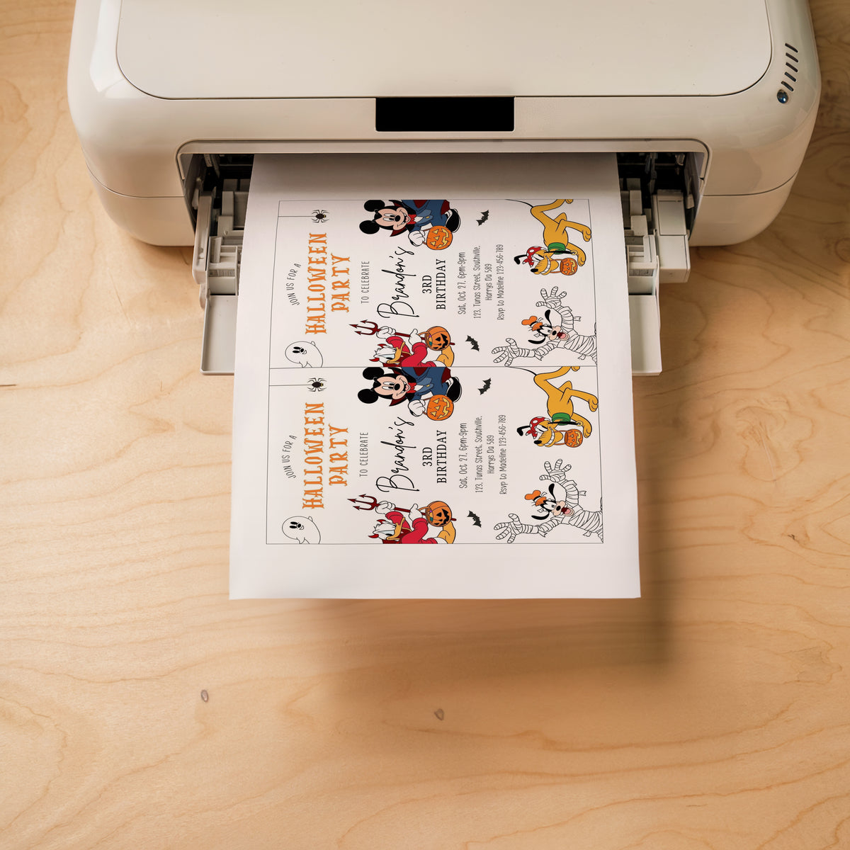 Halloween Birthday Party Invitation | Mickey Mouse and Friends | Spooky Instant Download Invitation | Halloween Digital Invite 0645