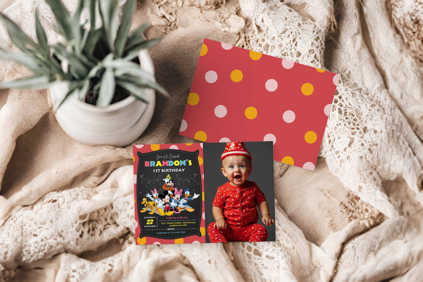 Mickey Mouse Boy Photo Birthday Invitation Template, Printable Photo Invitation, Boy Birthday, Evite, Digital Invite, 0041