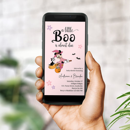 Halloween Baby Shower Invitation Minnie Baby Shower Invitation a Little Boo Baby Shower Invite Minnie Mouse Baby Shower Invite, Evite 0650