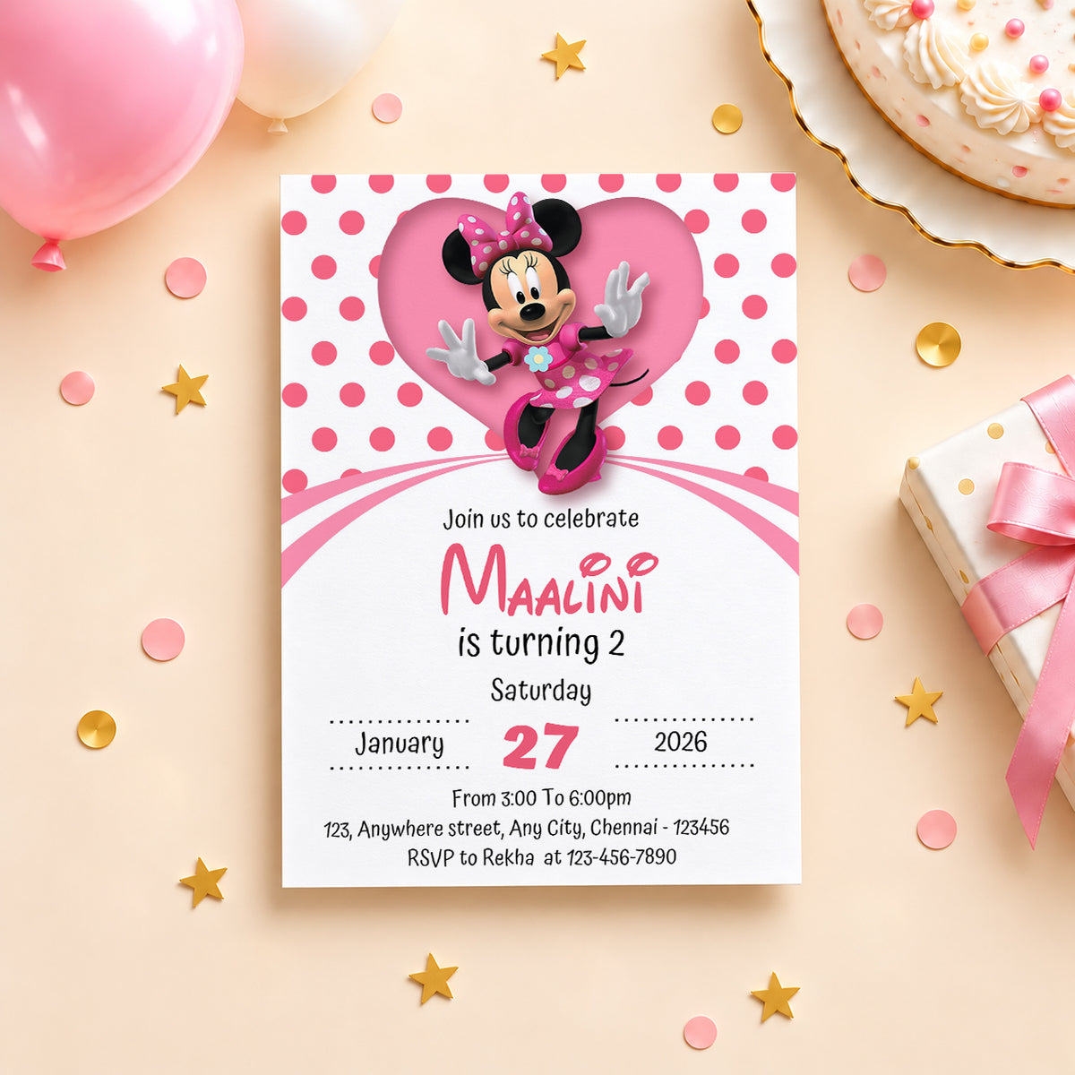 Minnie Mouse Birthday Invitation | Digital & Printed