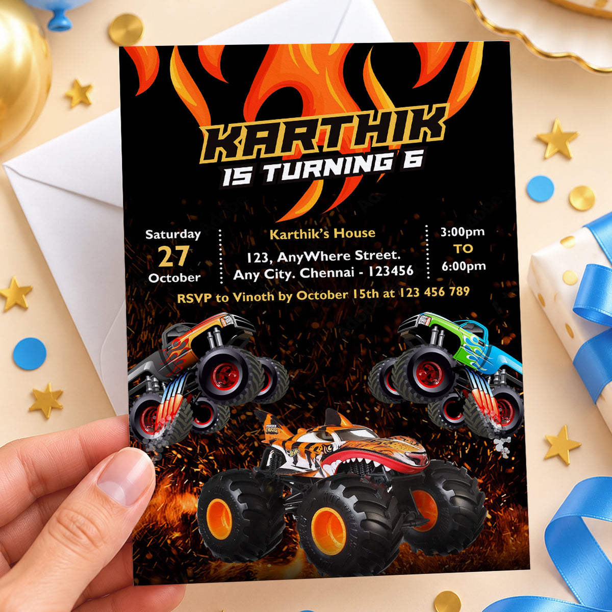 Monster Truck Birthday Invitation | Digital & Printed