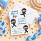 Ninja Boy Blue Birthday Invitation | Digital & Printed