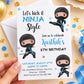 Ninja Boy Blue Birthday Invitation | Digital & Printed