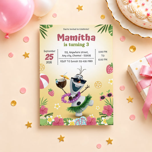 Olaf Birthday Invitation | Digital & Printed