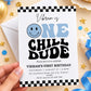 One Chill Dude Blue 1st Birthday Invitation | Digital & Printed