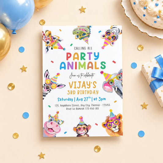 Party Animals Birthday Invitation | Digital & Printed