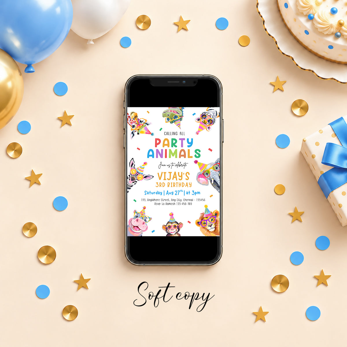 Party Animals Birthday Invitation | Digital & Printed