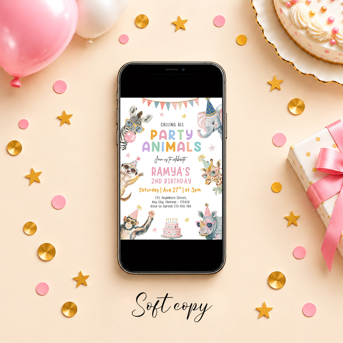 Party Wild Animals Birthday Invitation | Digital & Printed