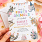 Party Wild Animals Birthday Invitation | Digital & Printed