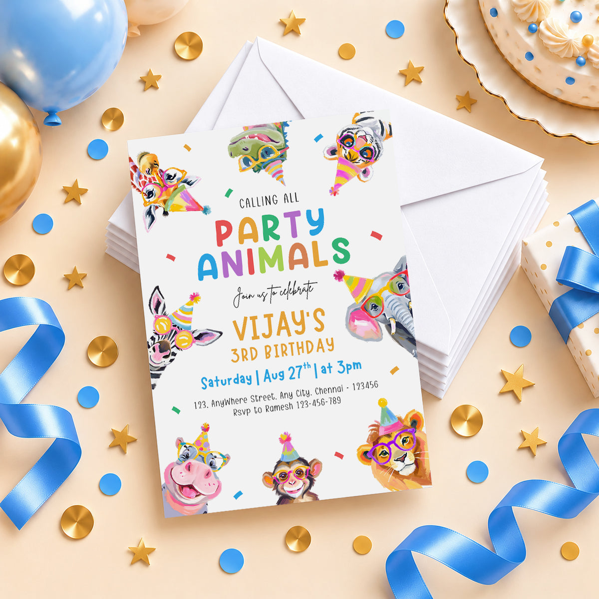 Party Animals Birthday Invitation | Digital & Printed