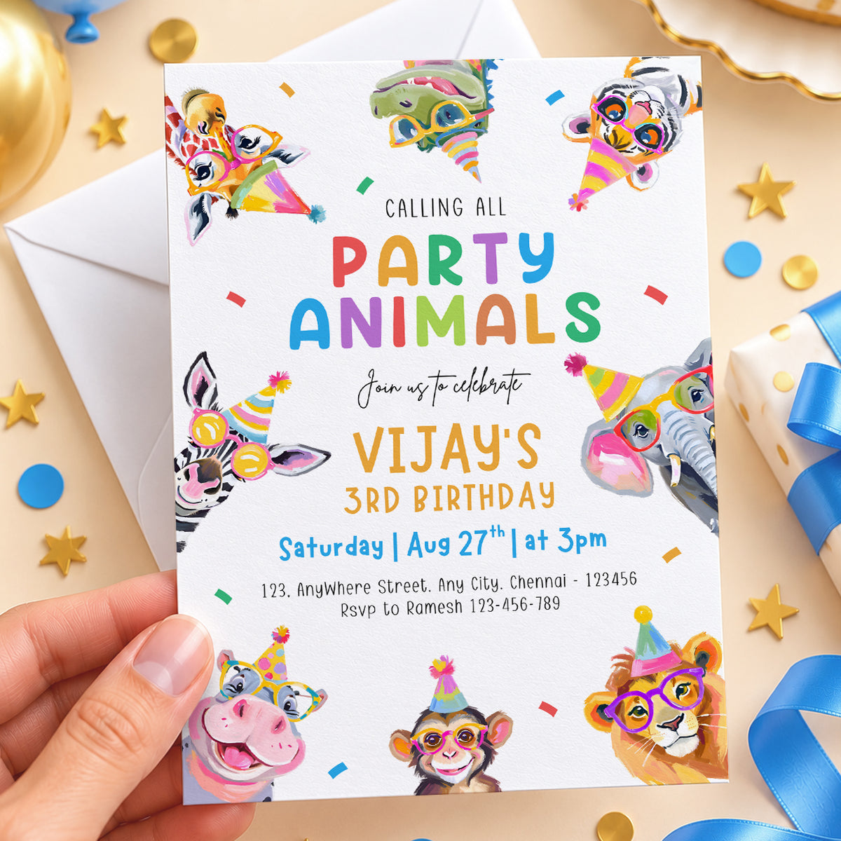 Party Animals Birthday Invitation | Digital & Printed