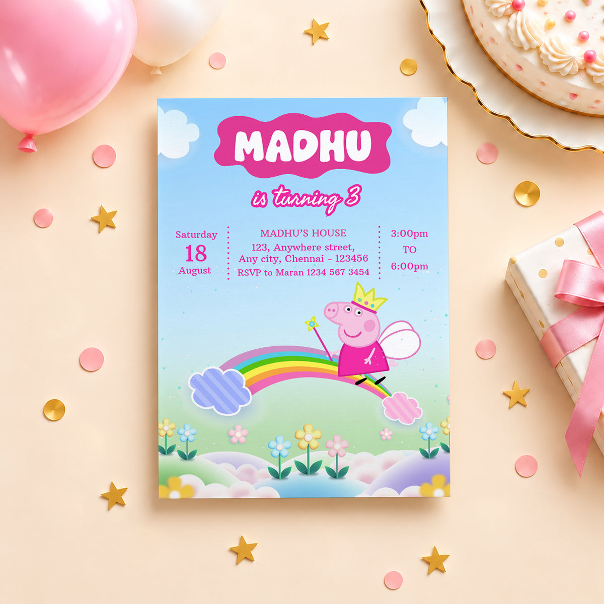 Peppa Pig Birthday Invitation | Digital & Printed