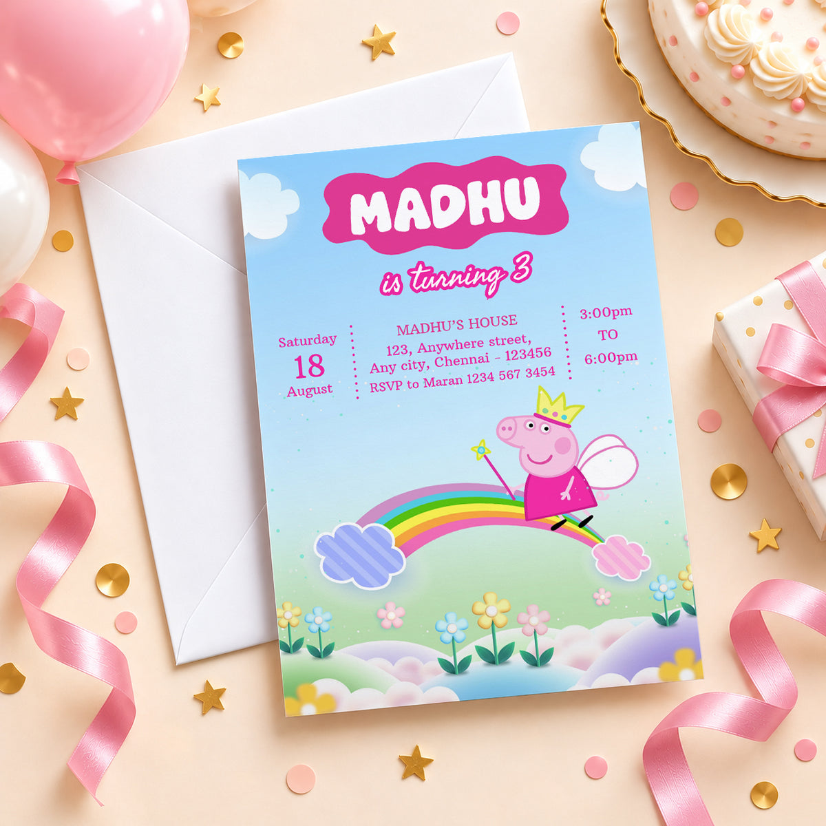 Peppa Pig Birthday Invitation | Digital & Printed