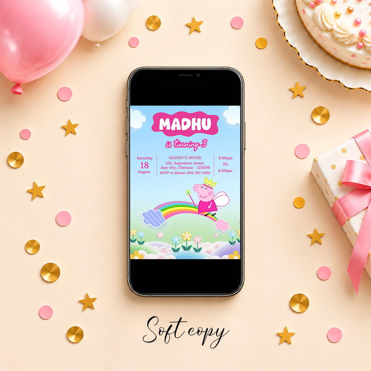 Peppa Pig Birthday Invitation | Digital & Printed