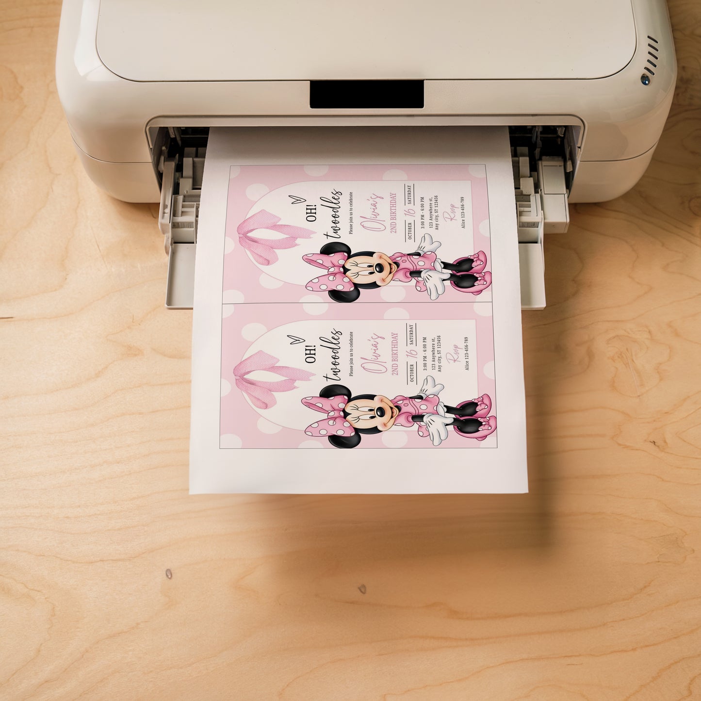 Minnie Birthday Invitation, Boho Minnie Invite Template, Birthday Template, Minnie Birthday Invite 0714