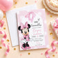 Pink Minnie Mouse Birthday Invitation | Digital & Printed