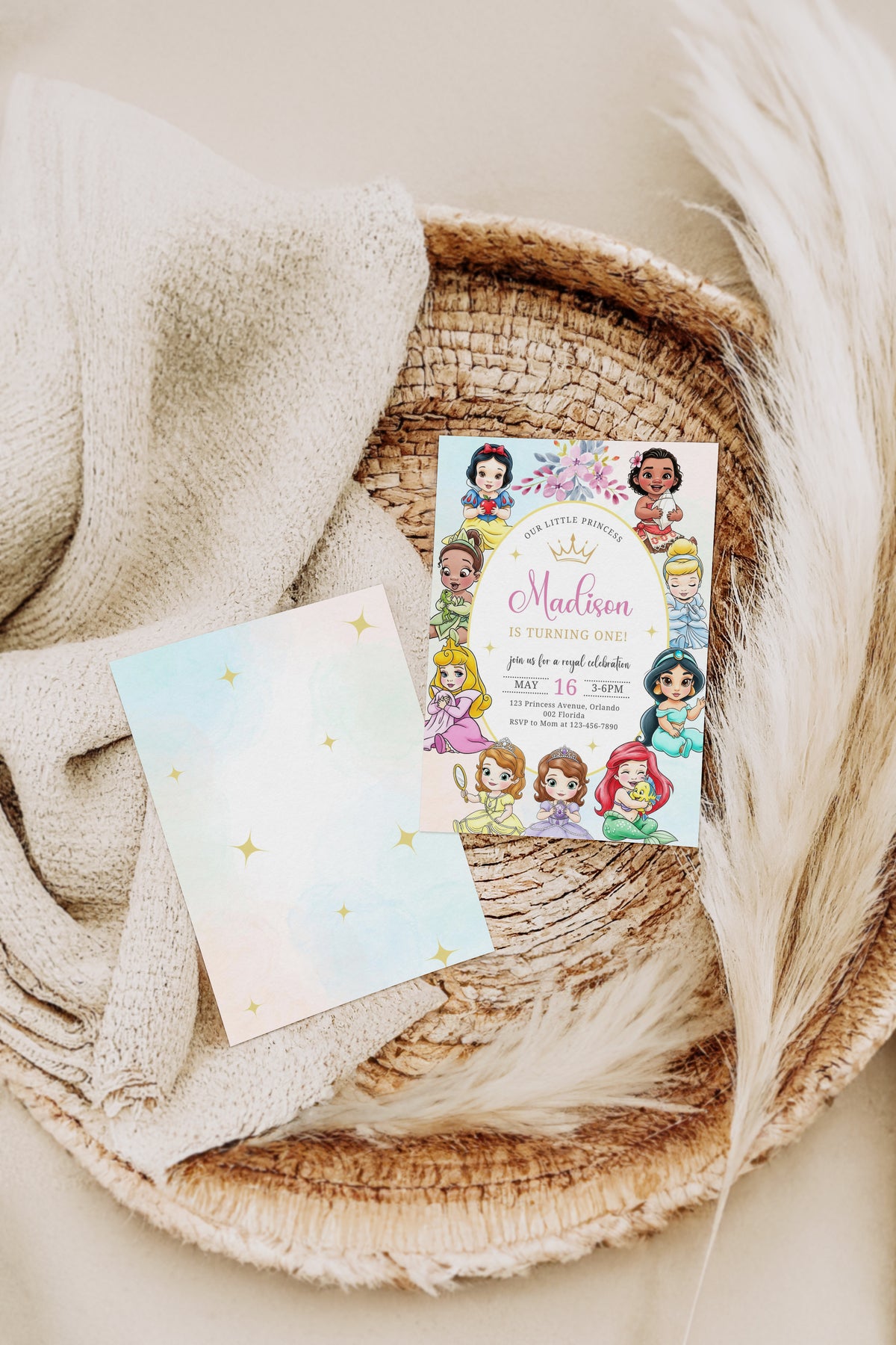 Editable Princess Invitation, Royal Princess 1st Birthday Invite, Girl Princess Theme, Princess Party Invite Digital Download, Evite 0666