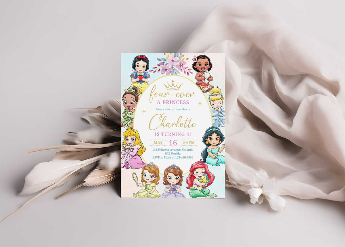 Editable Princess Invitation, Royal Princess 1st Birthday Invite, Girl Princess Theme, Princess Party Invite Digital Download, Evite 0665