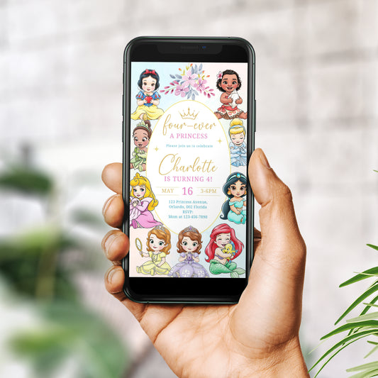 Editable Princess Invitation, Royal Princess Birthday Invite, Girl Princess Theme, Princess Party Invite Digital Download, Evite 0665