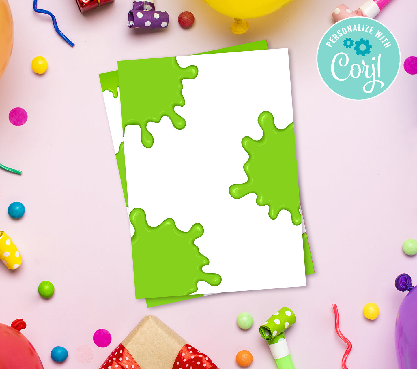 Slime Green Birthday Invitation Template, Printable Invitation, Boy Birthday, Evite, Digital Invite,  0048