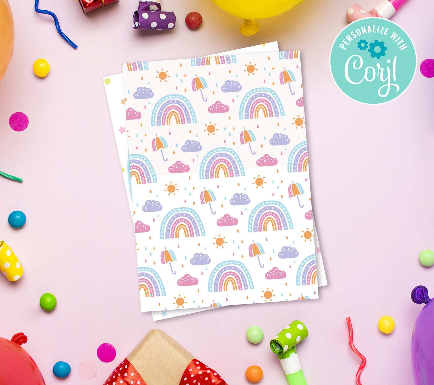 Rainbow Birthday Invitation Template, Printable Invitation, Girl Birthday, Evite, Digital Invite,  0222