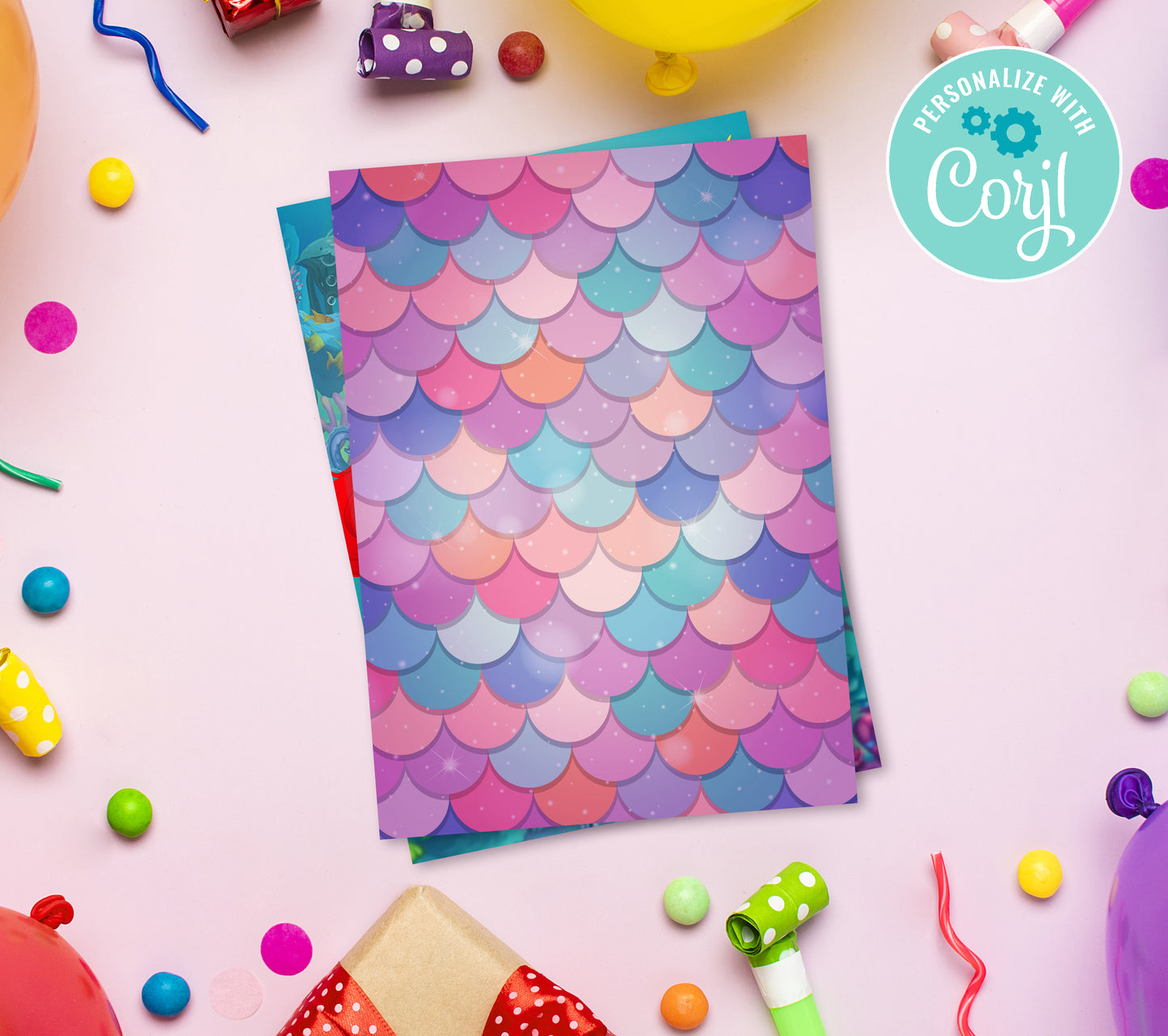 Mermaid Birthday Invitation Template, Printable Invitation, Girl Birthday, Evite, Digital Invite, 0019