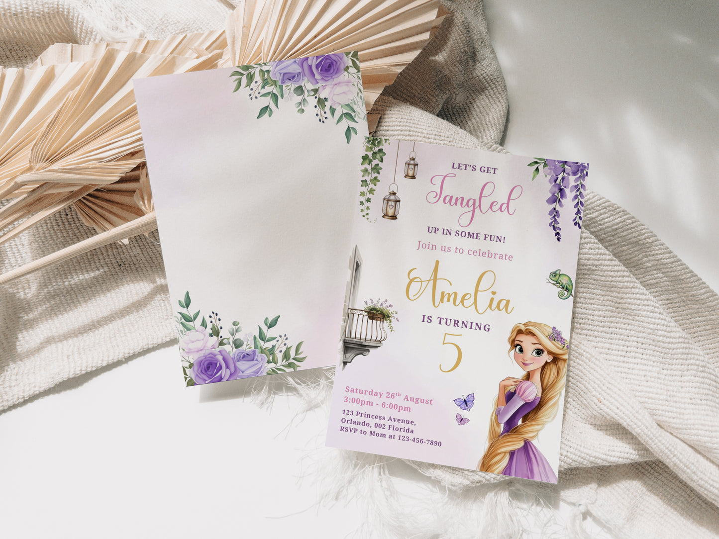 Rapunzel Birthday Invitation, Rapunzel Invite Template, Birthday Template, Rapunzel Birthday Invite 0717