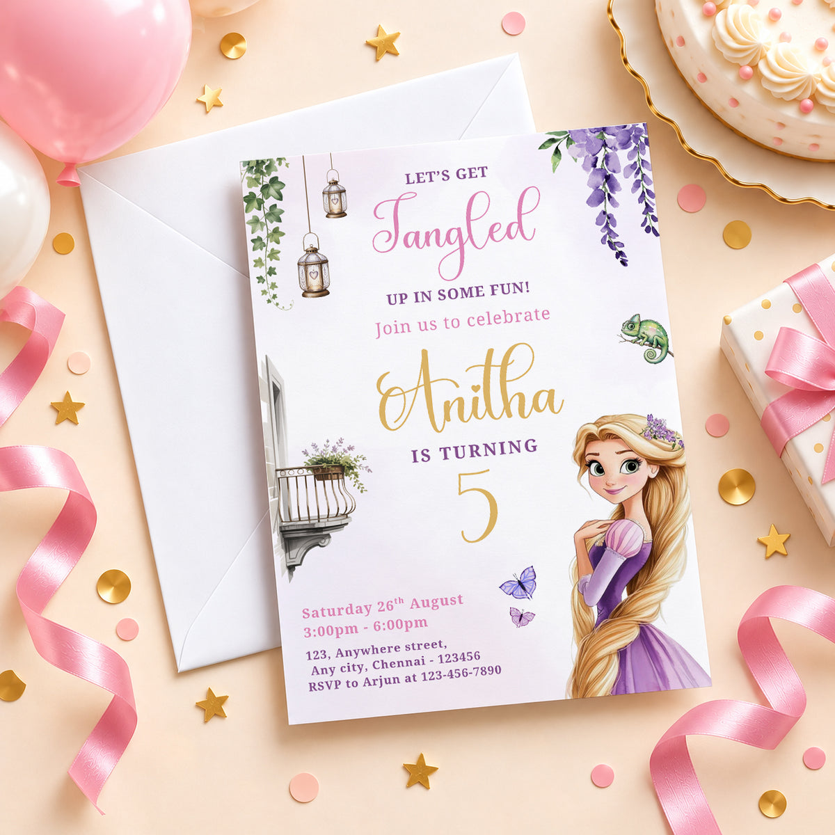 Rapunzel Birthday Invitation | Digital & Printed