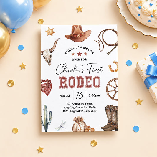 Rodeo Birthday Invitation| Digital & Printed