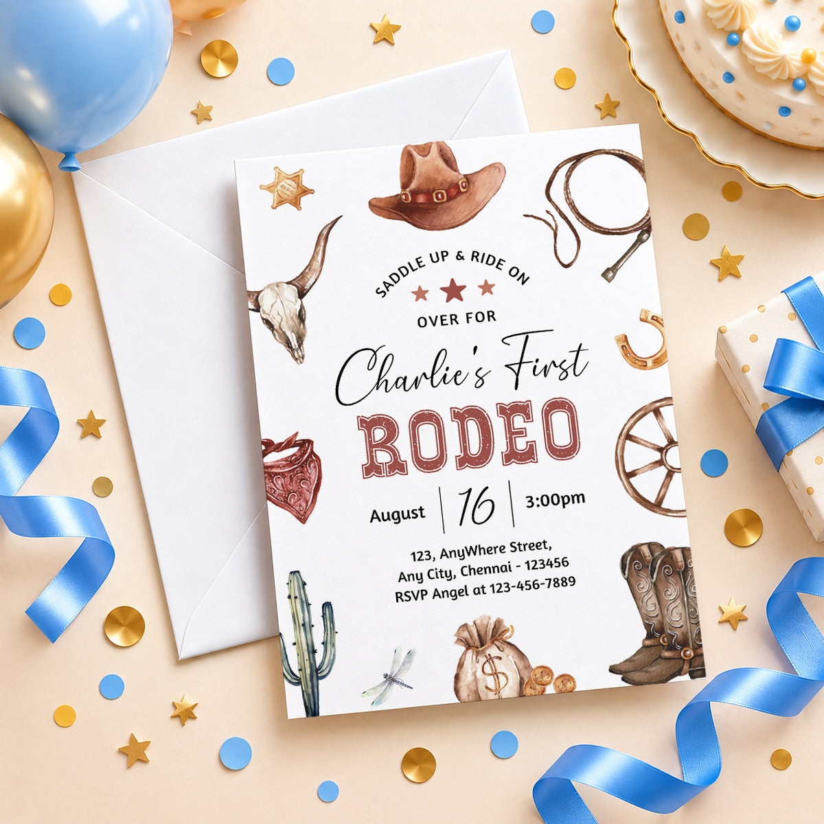 Rodeo Birthday Invitation| Digital & Printed